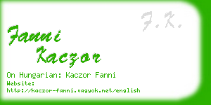 fanni kaczor business card